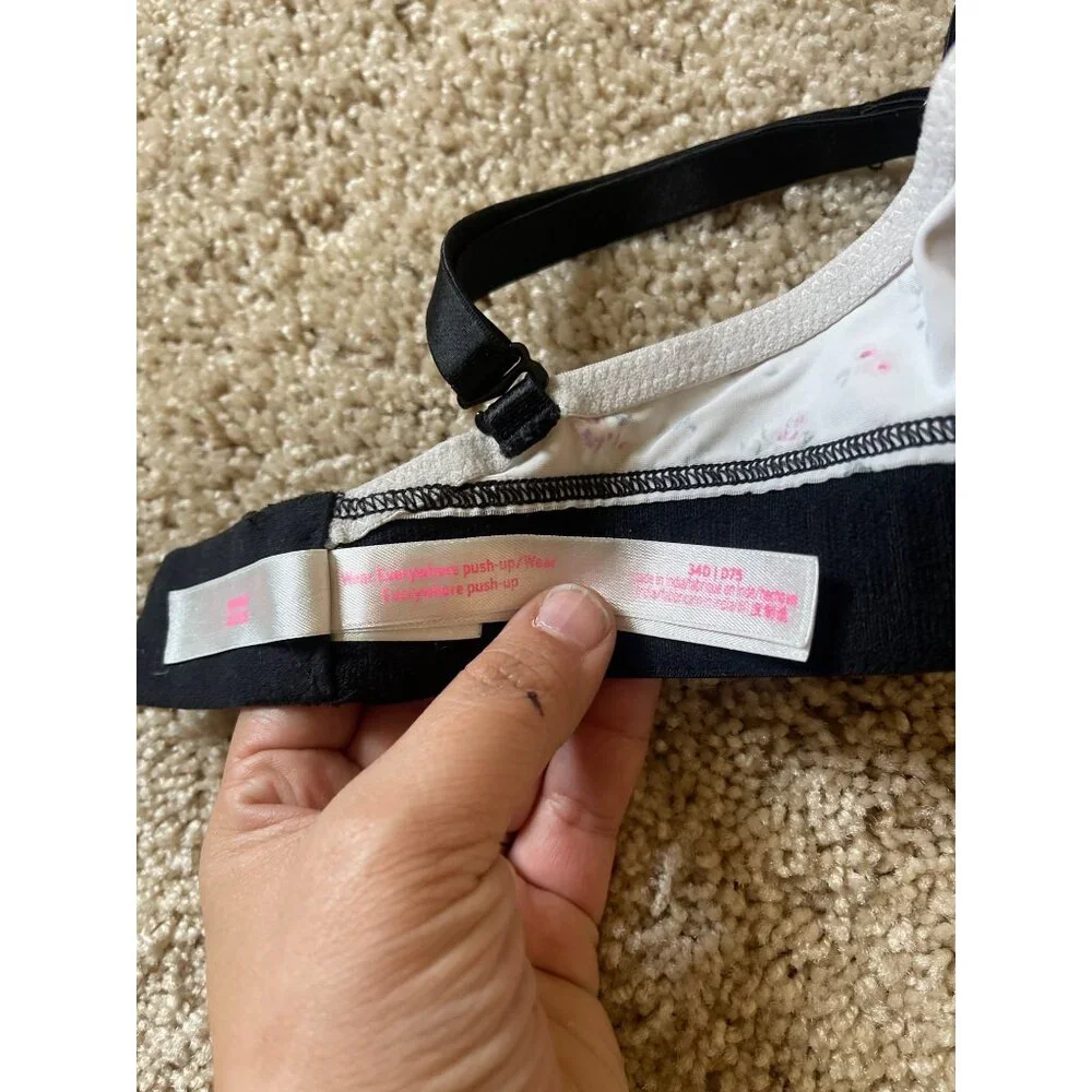 Victoria's Secret PINK Wear Everywhere Push Up‎ Bra Size 36D Sexy Angel Lingerie